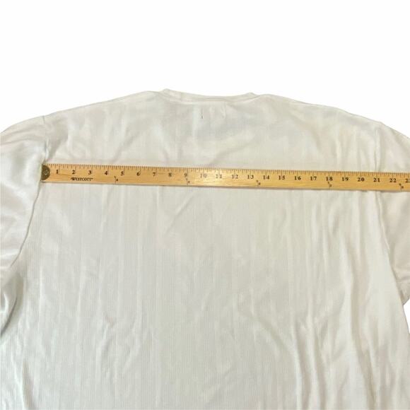 Bass White Ribbed Men's Dress Shirt Tee Size XXL - Picture 7 of 11